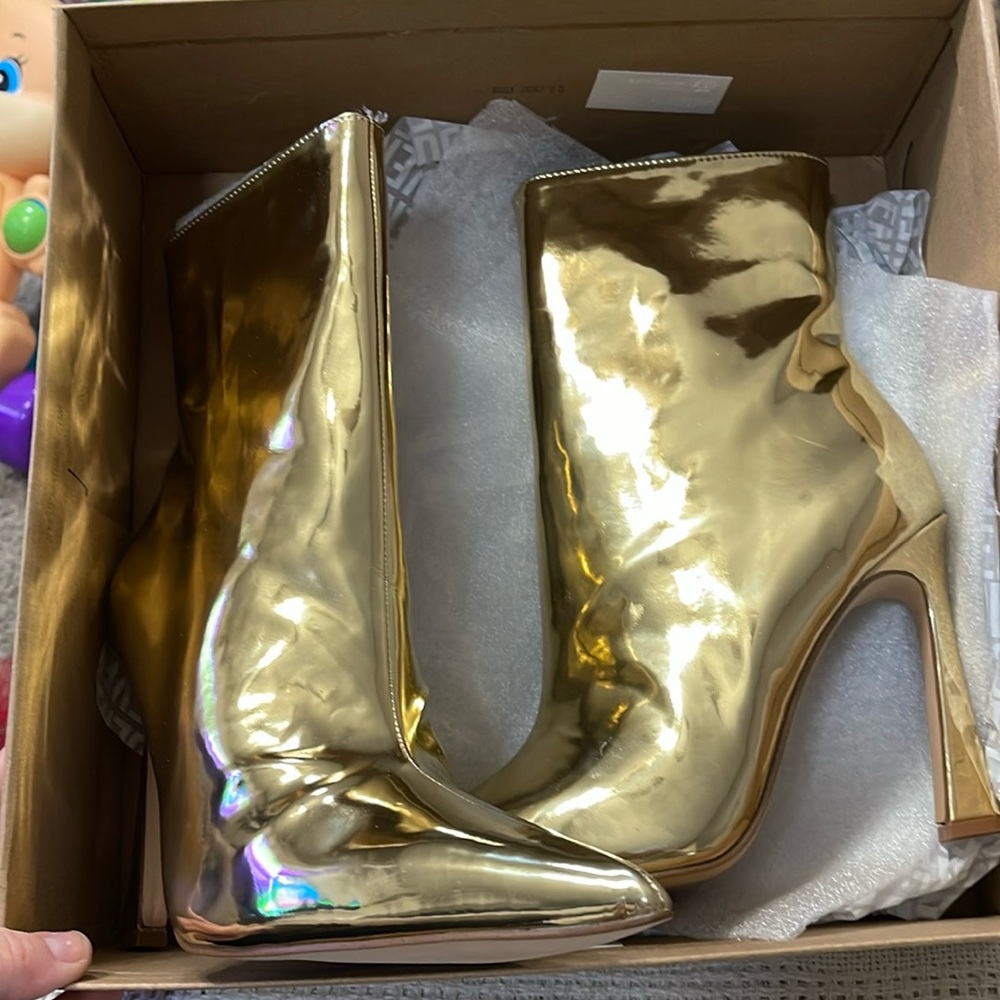Gold booties
